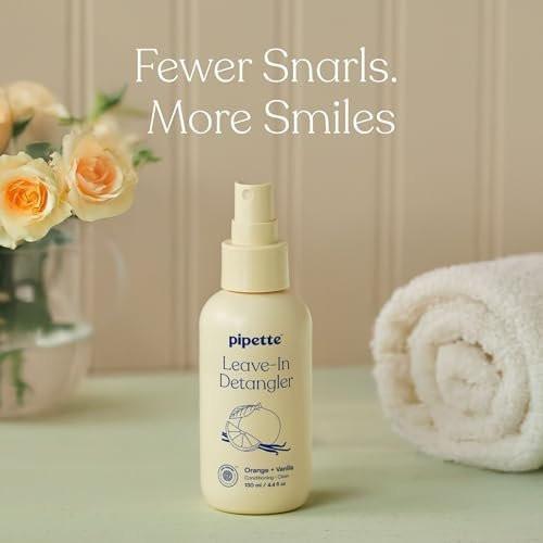 Pipette Kids Daily Haircare Trio – Sanfte Haarpflege für Kinder & Kleinkinder, 3er-Pack (Leave-In Entwirrer, Shampoo & Conditioner, Orange-Vanille Duft)