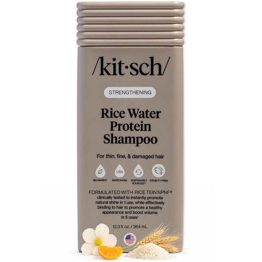 Kitsch Stärkendes Reiswasser-Protein-Shampoo für Frauen & Männer – Haarwachstum-Shampoo & Volumenpflege für dünnes, feines & geschädigtes Haar – Paraben-, Phthalat- & Silikonfrei – Hergestellt in USA – 12,3 oz