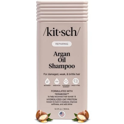 Kitsch Arganöl Shampoo für Haarwachstum – Reparierendes Haarshampoo für Frauen & Männer mit Terabond™ – Feuchtigkeitsspendende Haarpflege mit Haferprotein – Paraben-, Phthalat-, Silikon- & Sulfatfreies Shampoo – 12,3 oz