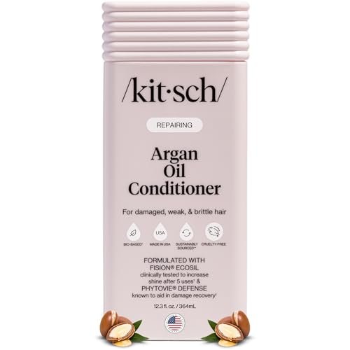 Kitsch Reparierender Arganöl-Conditioner für Frauen & Männer – Arganöl für das Haar, für Glanz, Geschmeidigkeit & Schadensbehebung, Haarreparatur – Saubere, farbsichere Haarpflege – Hergestellt in den USA, 12,3 oz
