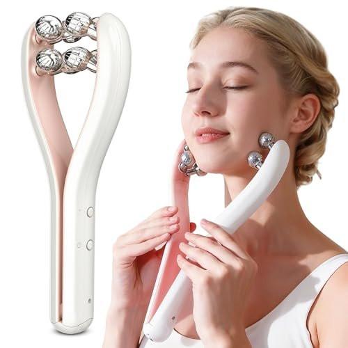 HAMINOS Mikrostrom-Gesichtsmassagegerät mit 3D-Rolle, 3 Intensitätsstufen, Lifting- & Straffungswerkzeug für Gesicht, Beine, Arme & Hals, sanfte Konturierung & Hautpflegeaufnahme