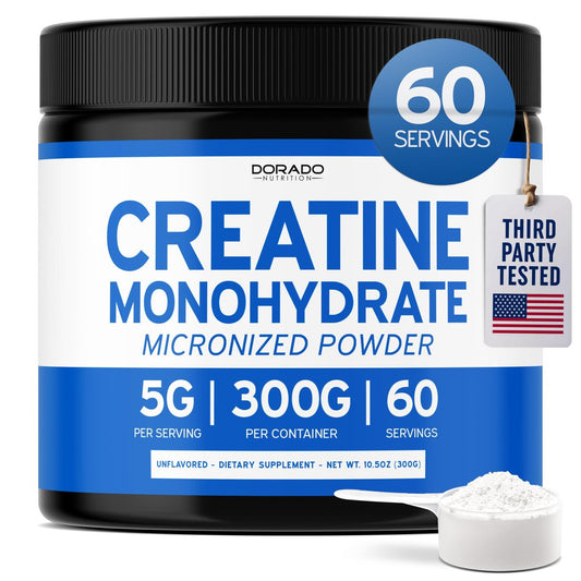 Kreatin-Monohydrat-Pulver 5g | mikronisiert & geschmacksneutral | 60 Portionen 5000mg pro Portion | reines Kreatin-Präparat für Männer & Frauen | unterstützt Muskelwachstum, Energie & Erholung | Non-GMO & vegan