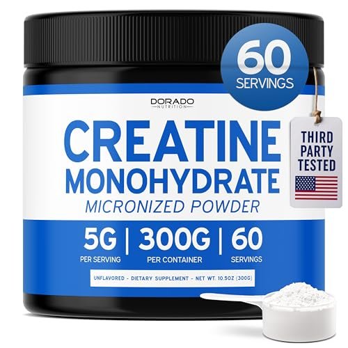 Kreatin-Monohydrat-Pulver 5g | mikronisiert & geschmacksneutral | 60 Portionen 5000mg pro Portion | reines Kreatin-Präparat für Männer & Frauen | unterstützt Muskelwachstum, Energie & Erholung | Non-GMO & vegan