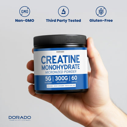 Kreatin-Monohydrat-Pulver 5g | mikronisiert & geschmacksneutral | 60 Portionen 5000mg pro Portion | reines Kreatin-Präparat für Männer & Frauen | unterstützt Muskelwachstum, Energie & Erholung | Non-GMO & vegan