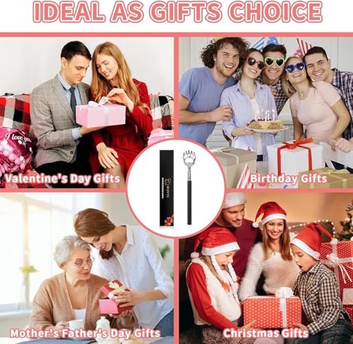 WOVTE Bärenkralle Rückenkratzer ausziehbar 2er-Pack - Geschenkideen für Männer und Frauen, Muttertag, Vatertag, Geburtstag, Weihnachten