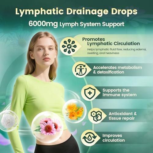 21-in-1 Lymphatische Drainage Tropfen für Liposomale Unterstützung, Immun- & Lymphsystem – Vegan, mit Echinacea, Löwenzahn, Klette, Bromelain, Ringelblume, Kurkuma & mehr – 60 ml