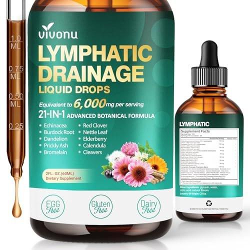 21-in-1 Lymphatische Drainage Tropfen für Liposomale Unterstützung, Immun- & Lymphsystem – Vegan, mit Echinacea, Löwenzahn, Klette, Bromelain, Ringelblume, Kurkuma & mehr – 60 ml