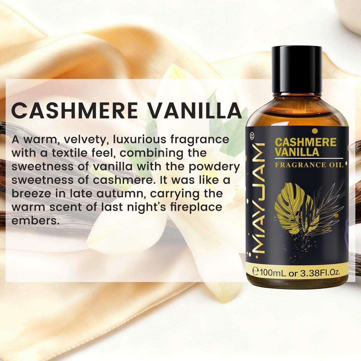 MAYJAM Cashmere Vanilla Duftöl 100 ml – Langanhaltendes ätherisches Öl für Diffuser, Seifen- und Kerzenherstellung