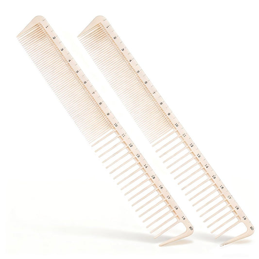 2er-Set Haarschneidekämme mit Lineal-Markierungen, Antistatischer Profi-Barberkamm für Salon, Friseure und Barbiere, Feine Schneidekämme