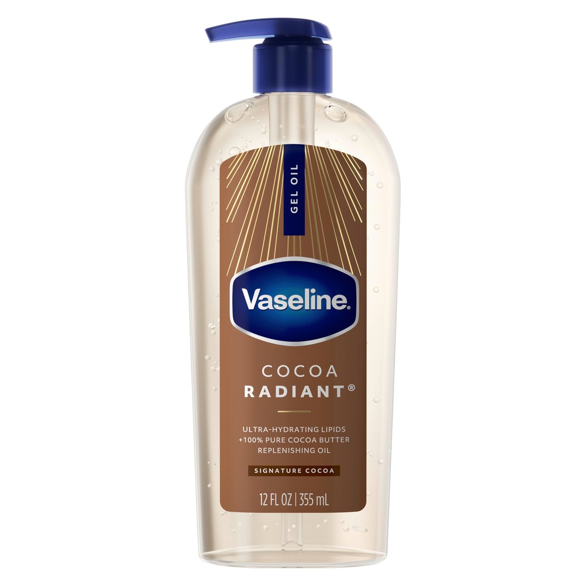 Vaseline Intensive Care Cocoa Radiant Body Gel Öl mit 100% reiner Kakaobutter, 355 ml