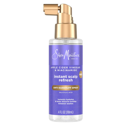 SheaMoisture Anti-Schuppen-Spray für sofortige Kopfhauterfrischung mit Salicylsäure und Scalp Repair Technology – Hydratisiert trockene Kopfhaut, entfernt Ablagerungen und kontrolliert Juckreiz und Schuppen – 118 ml