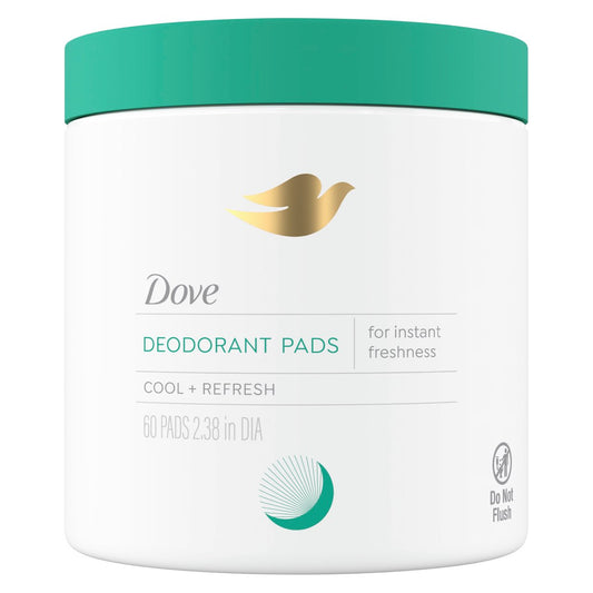 Dove Deodorant Reinigungstücher für Frauen – Neutralisiert Gerüche & Peelt sanft für eine verfeinerte Hauttextur, Duft nach frischer Wasserlilie, 60 Tücher