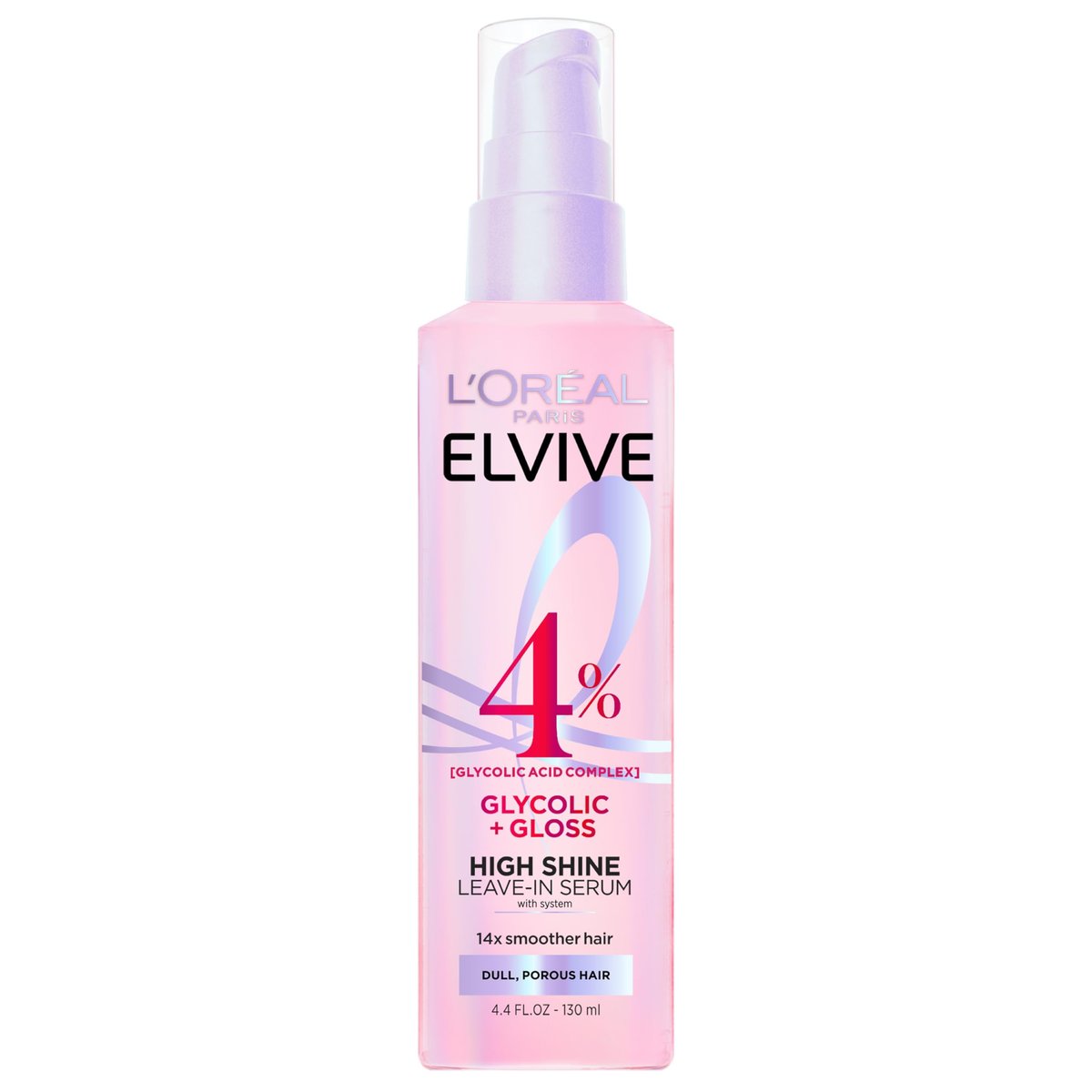 L'Oreal Paris Elvive Glycolic + Gloss High Shine Leave-In Haar Serum – Glanz für stumpfes, poröses Haar, 130 ml