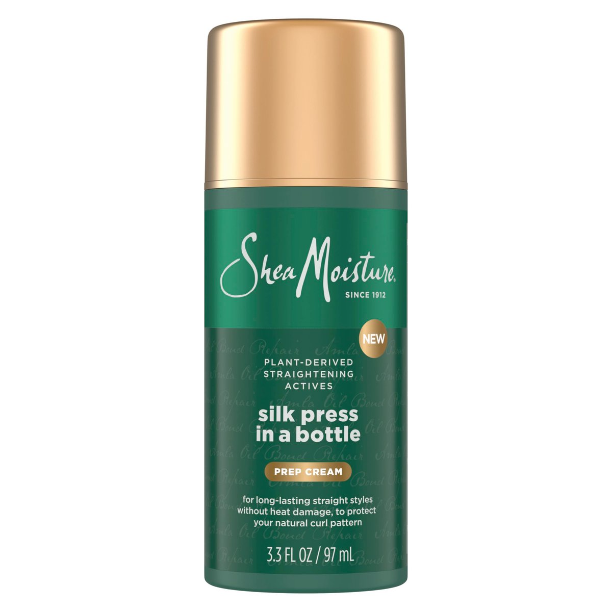SheaMoisture Silk Press Prep Cream mit pflanzlichen Glättungswirkstoffen, Almaöl & Hydroplex-Technologie – Hitzeschutz & Erhalt der natürlichen Lockenstruktur, 100 ml