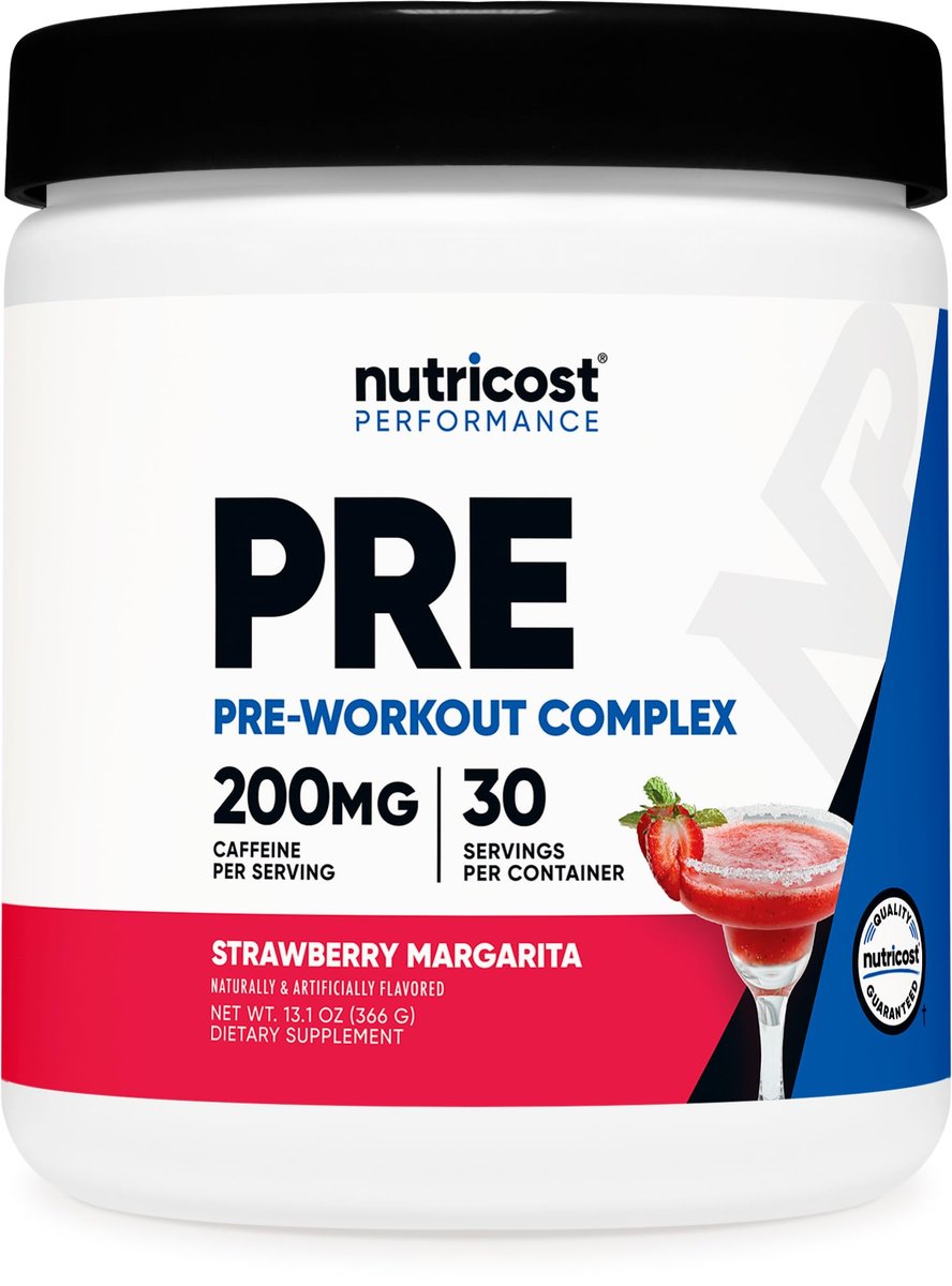 Nutricost Pre-Workout Pulver (Erdbeer-Margarita) 30 Portionen - GMO-frei, Glutenfrei, Vegetarisch