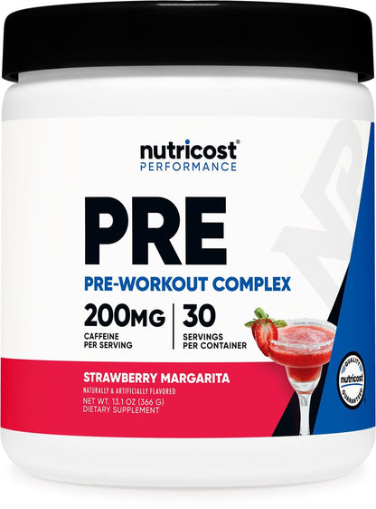 Nutricost Pre-Workout Pulver (Erdbeer-Margarita) 30 Portionen - GMO-frei, Glutenfrei, Vegetarisch