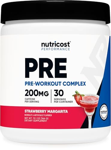 Nutricost Pre-Workout Pulver (Erdbeer-Margarita) 30 Portionen - GMO-frei, Glutenfrei, Vegetarisch