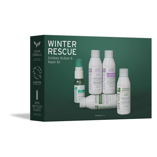 Biolage Winter Rescue Kit – Hydra Source & Strength Cure Mini Shampoo, Conditioner und Scalp Sync Konzentrat – Feuchtigkeitsspendend, reparierend für gesunde Kopfhaut und starkes Haar