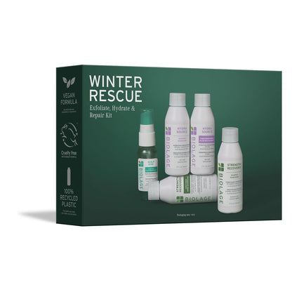 Biolage Winter Rescue Kit – Hydra Source & Strength Cure Mini Shampoo, Conditioner und Scalp Sync Konzentrat – Feuchtigkeitsspendend, reparierend für gesunde Kopfhaut und starkes Haar
