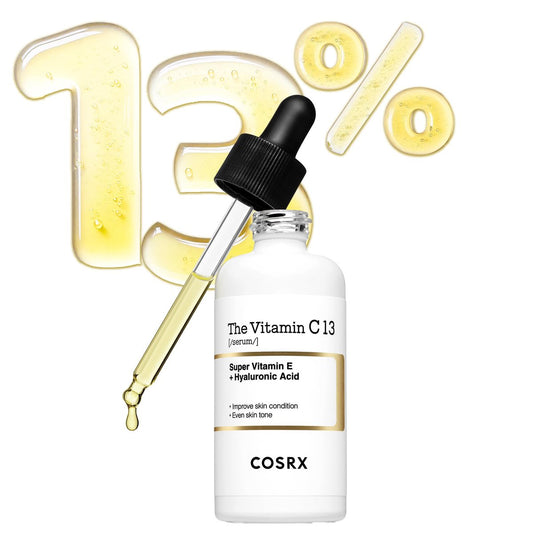 COSRX Pure Vitamin C 13% Serum (Erneuerte Formel) mit Vitamin E & Hyaluronsäure – Koreanisches Vitamin C Serum, feuchtigkeitsspendendes Gesichtsserum gegen feine Linien, ungleichmäßigen Hautton & stumpfe Haut, 0,67 fl.oz, Koreanische Hautpflege