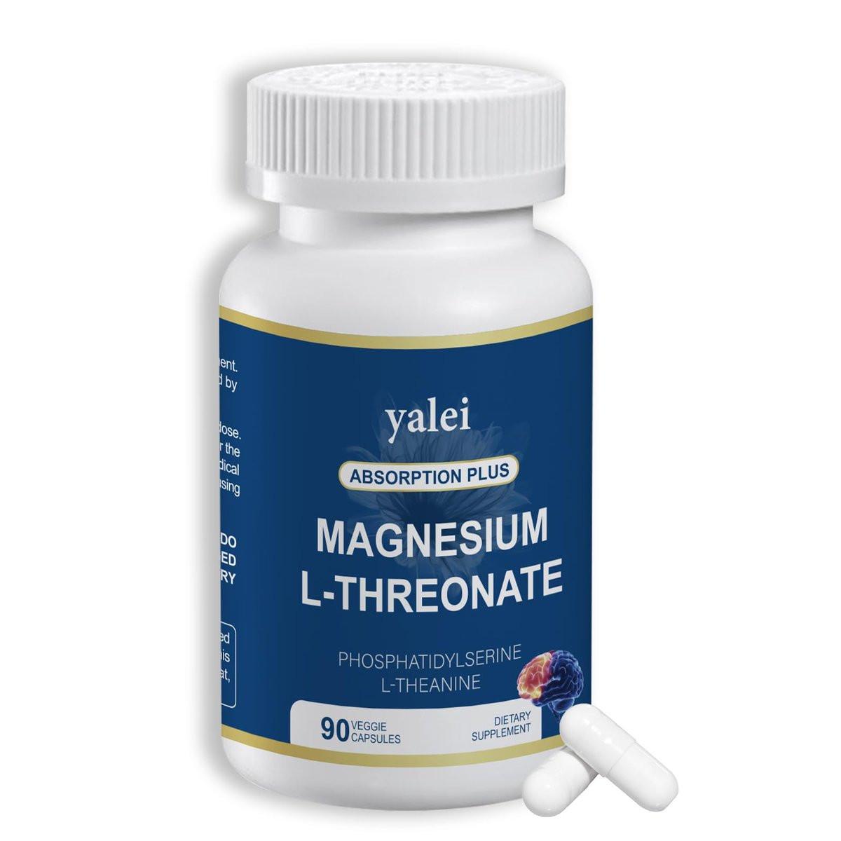 Magnesium L-Threonat 2.000 mg & Magnesiumglycinat 400 mg | 90 Kapseln | Für Muskeln, Schlaf & kognitive Gesundheit | Hoch bioverfügbar | Non-GMO, glutenfrei