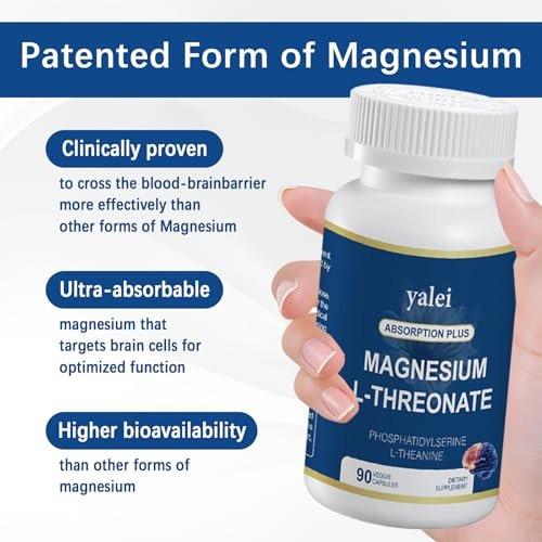 Magnesium L-Threonat 2.000 mg & Magnesiumglycinat 400 mg | 90 Kapseln | Für Muskeln, Schlaf & kognitive Gesundheit | Hoch bioverfügbar | Non-GMO, glutenfrei