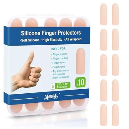 Gel-Fingerlinge aus Silikon – Schutz für Fingerspitzen & Daumen (Nude, S, 10 Stück) – Ideal bei Arthritis, Schrunden, Blasen, Hornhaut, Nagelhaut & Schmerzen