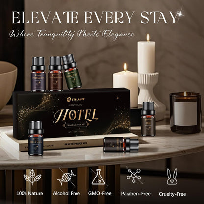 Hotel Collection Diffuser Öl Set – 6x10 ml Duftöl inspiriert von beliebten 5-Sterne-Hotel Düften (My Way, Dream State, Coastal Cabine)