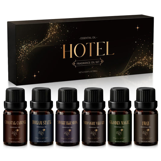 Hotel Collection Diffuser Öl Set – 6x10 ml Duftöl inspiriert von beliebten 5-Sterne-Hotel Düften (My Way, Dream State, Coastal Cabine)