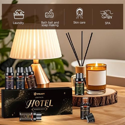 Hotel Collection Diffuser Öl Set – 6x10 ml Duftöl inspiriert von beliebten 5-Sterne-Hotel Düften (My Way, Dream State, Coastal Cabine)