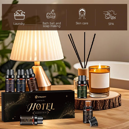 Hotel Collection Diffuser Öl Set – 6x10 ml Duftöl inspiriert von beliebten 5-Sterne-Hotel Düften (My Way, Dream State, Coastal Cabine)