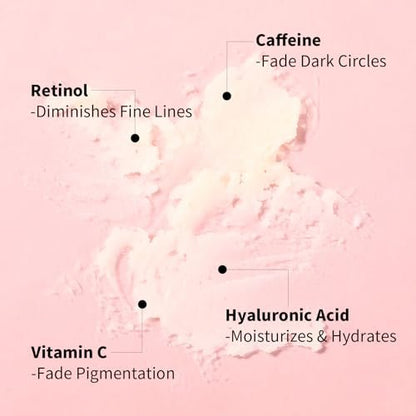 Anti-Aging Retinol Augenstift – Dunkle Augenringe Korrektur & Schwellungen Reduzierer, All-in-One Augenpflegestift für Falten & Tränensäcke, mit Koffein, Vitamin C & Niacinamid, Feuchtigkeitsspendend & Straffend