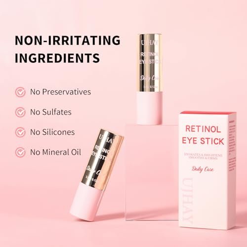 Anti-Aging Retinol Augenstift – Dunkle Augenringe Korrektur & Schwellungen Reduzierer, All-in-One Augenpflegestift für Falten & Tränensäcke, mit Koffein, Vitamin C & Niacinamid, Feuchtigkeitsspendend & Straffend