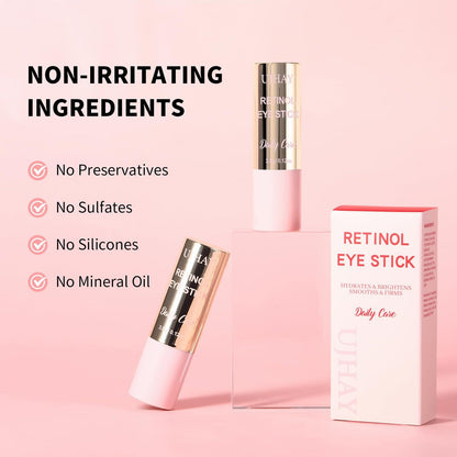 Anti-Aging Retinol Augenstift – Dunkle Augenringe Korrektur & Schwellungen Reduzierer, All-in-One Augenpflegestift für Falten & Tränensäcke, mit Koffein, Vitamin C & Niacinamid, Feuchtigkeitsspendend & Straffend