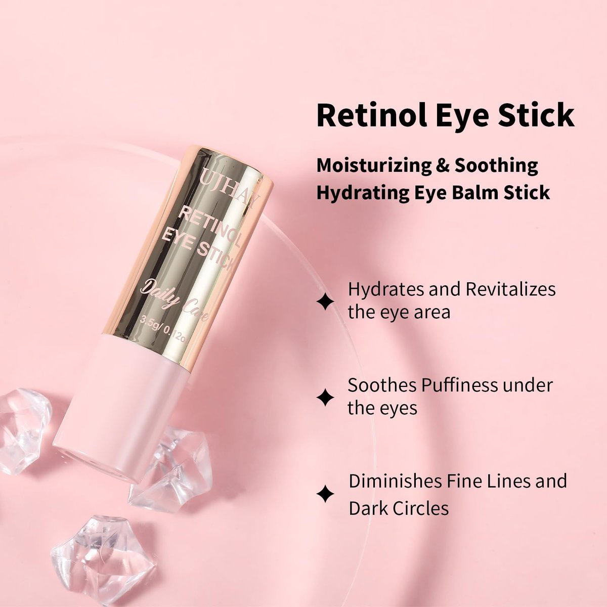 Anti-Aging Retinol Augenstift – Dunkle Augenringe Korrektur & Schwellungen Reduzierer, All-in-One Augenpflegestift für Falten & Tränensäcke, mit Koffein, Vitamin C & Niacinamid, Feuchtigkeitsspendend & Straffend