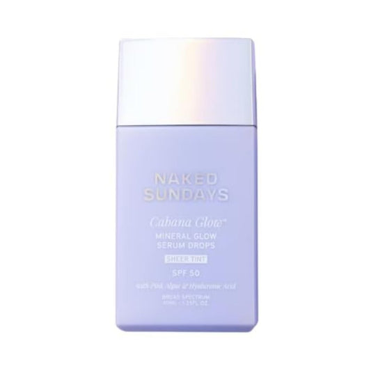 Naked Sundays CabanaGlow Sheer Tint Serum Drops SPF 50 – Mineralischer getönter Sonnenschutz für das Gesicht mit Hyaluronsäure