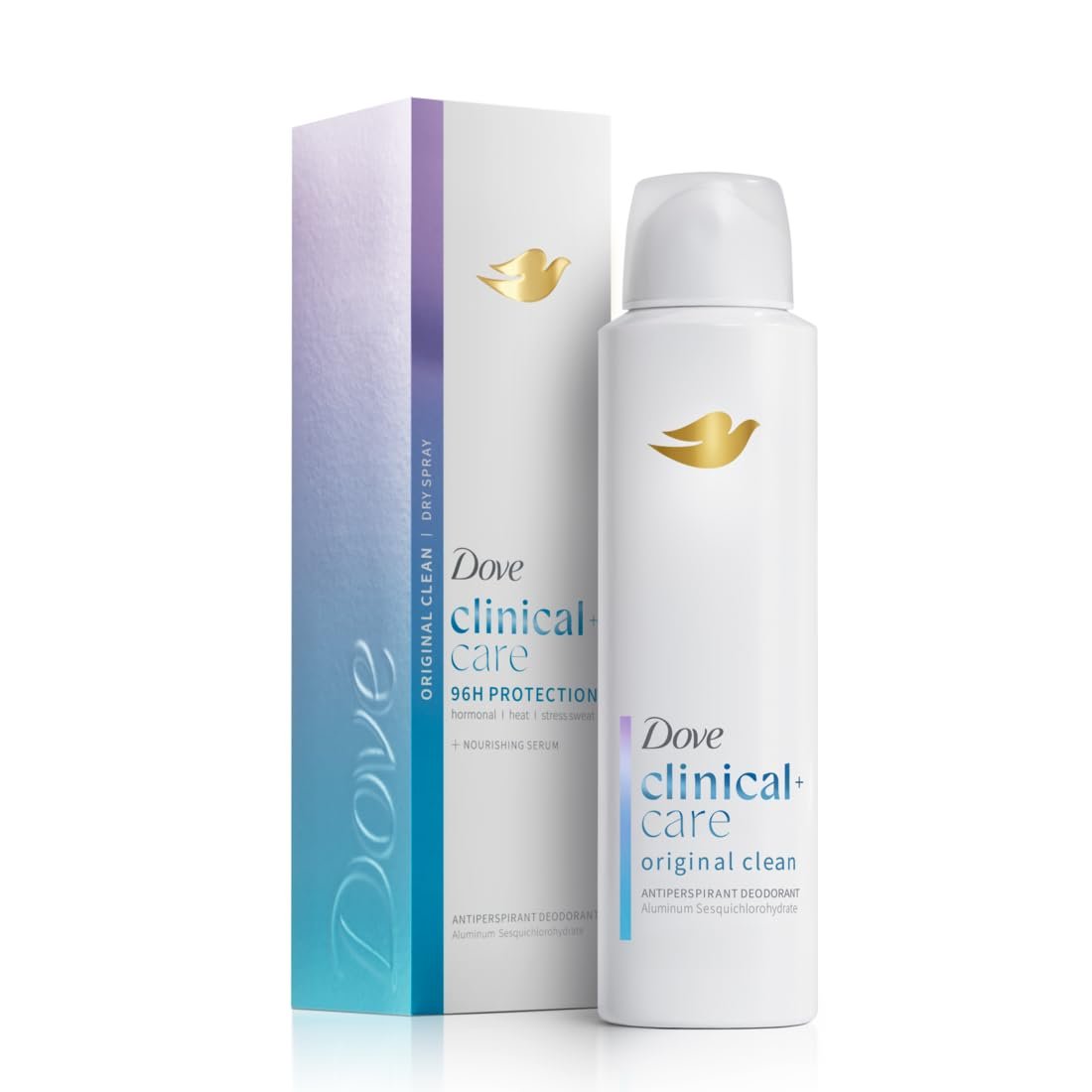 Dove Clinical + Care Antiperspirant Deodorant Trockenspray für Frauen Original Clean mit pflegendem Serum 3,8 oz
