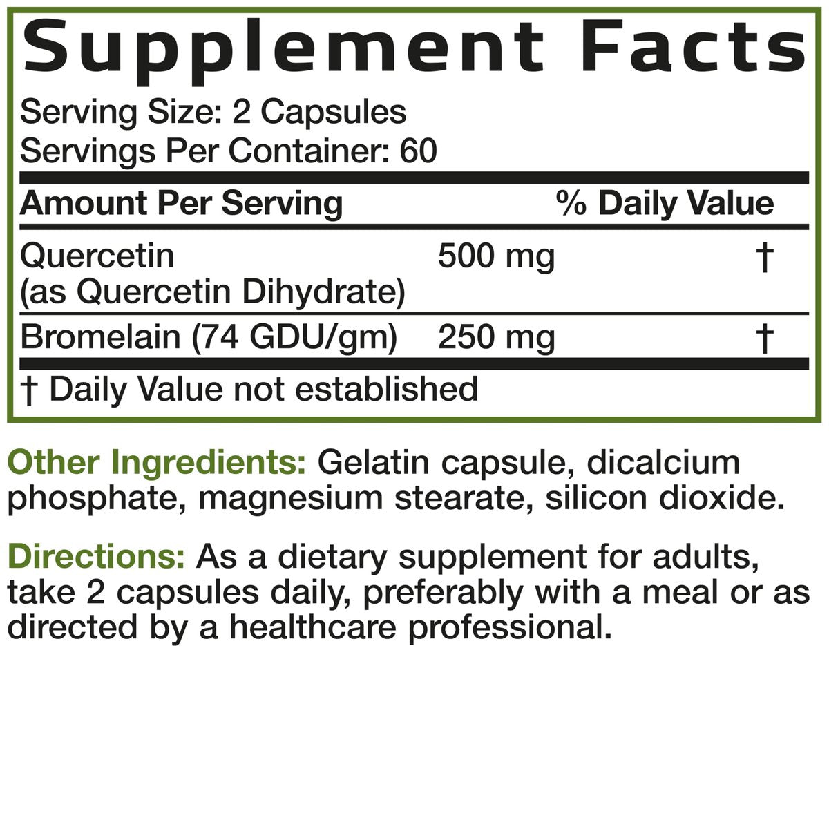 Bronson Quercetin mit Bromelain 2-in-1 Wellness Unterstützung, Non-GMO, 120 Kapseln