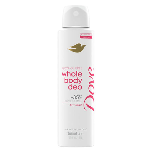 Dove Whole Body Deo Alkoholfreies Deodorant Spray für Frauen Berry Blush 118 ml
