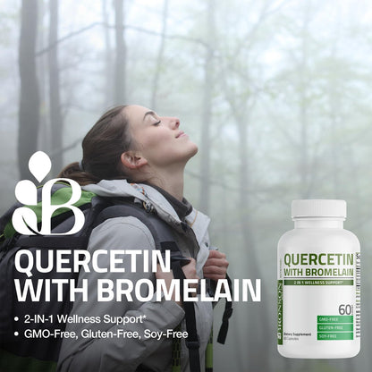 Bronson Quercetin mit Bromelain 2-in-1 Wellness-Unterstützung, Non-GMO, 60 Kapseln