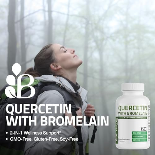 Bronson Quercetin mit Bromelain 2-in-1 Wellness-Unterstützung, Non-GMO, 60 Kapseln