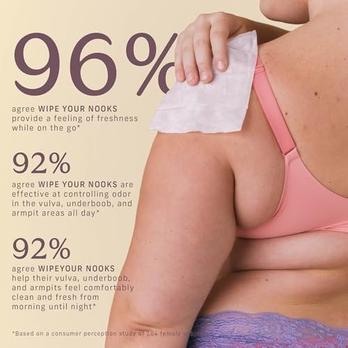 Niches & Nooks pH-ausgeglichene Aloe Vera Feminine Feuchttücher für Frauen mit empfindlicher Haut – Frische Feige – Geruchsneutralisierend – Tägliche intime spülbare Feuchttücher – Sauber + Vegan – 45 Stück