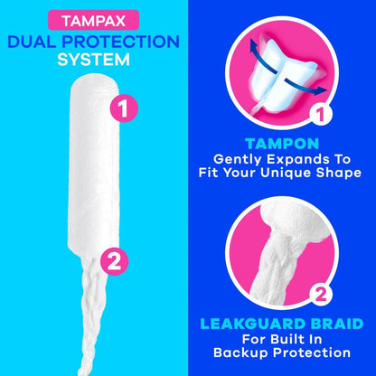Tampax Starter Kit Multipack, mit LeakGuard Geflecht, Regular/Super Saugstärke, einfacher erster Tampon-Versuch, unparfümiert, 12 Stück