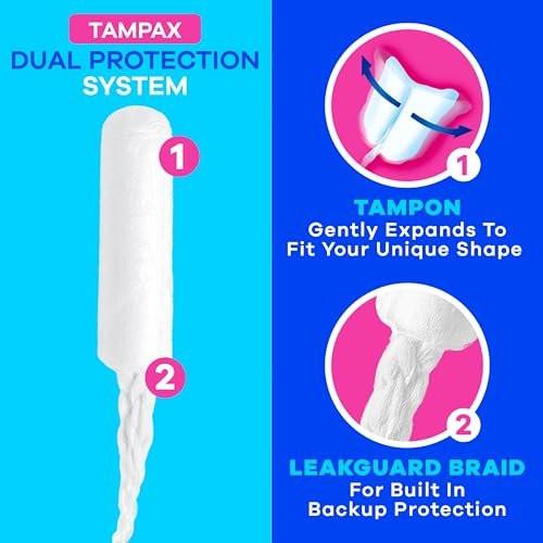 Tampax Starter Kit Multipack, mit LeakGuard Geflecht, Regular/Super Saugstärke, einfacher erster Tampon-Versuch, unparfümiert, 12 Stück