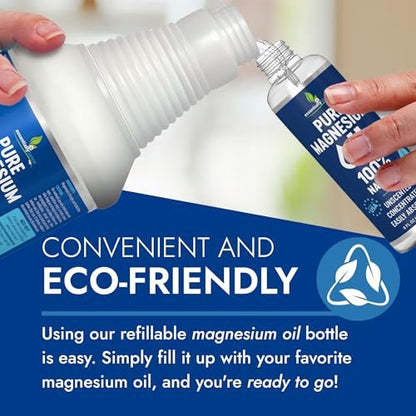 Reines Magnesiumöl Spray 8 oz – Topisches Magnesium für Schlaf & Füße – Extra Stärke – USP-Qualität – 100 % natürliches Öl gegen Muskelschmerzen & Krämpfe – Hergestellt in den USA – 2er-Pack