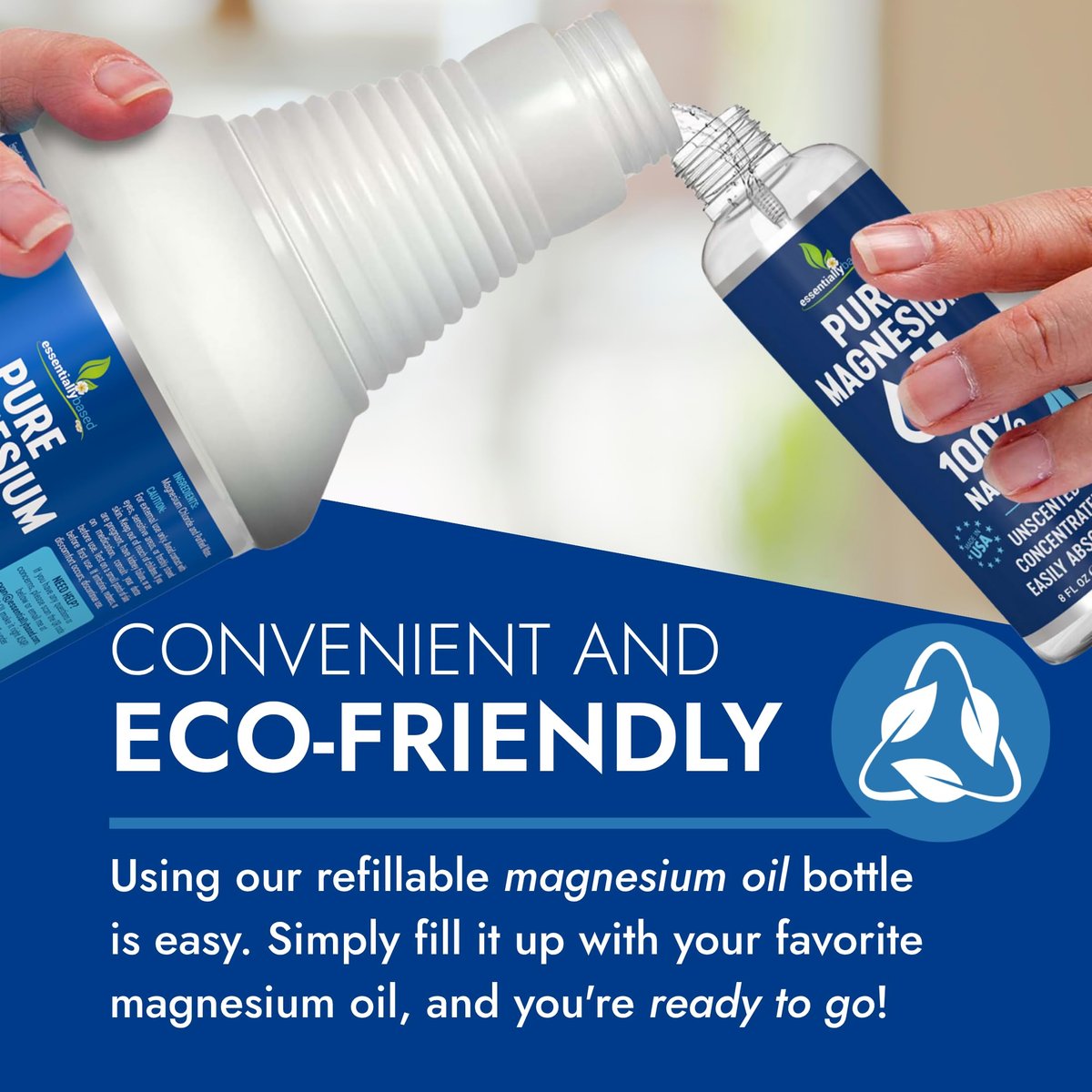 Reines Magnesiumöl Spray 8 oz – Topisches Magnesium für Schlaf & Füße – Extra Stärke – USP-Qualität – 100 % natürliches Öl gegen Muskelschmerzen & Krämpfe – Hergestellt in den USA – 2er-Pack