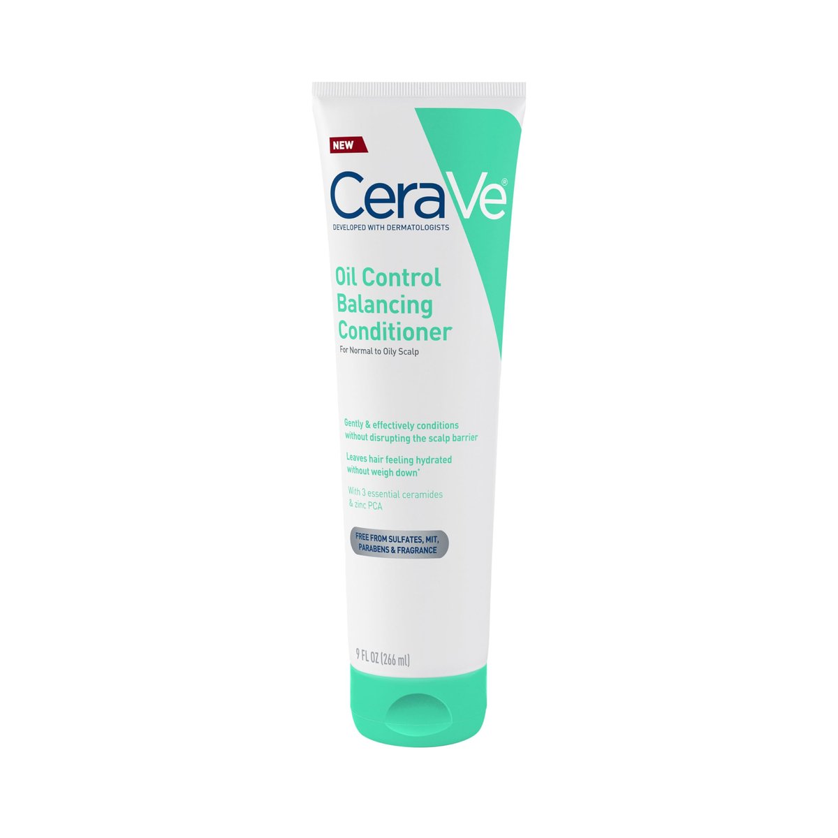 CeraVe Oil Control Balancing Conditioner – Feuchtigkeitsspendender Conditioner mit Ceramiden & Hyaluronsäure für alle Haar- und Kopfhauttypen, sulfatfrei & farbschonend, 255 ml