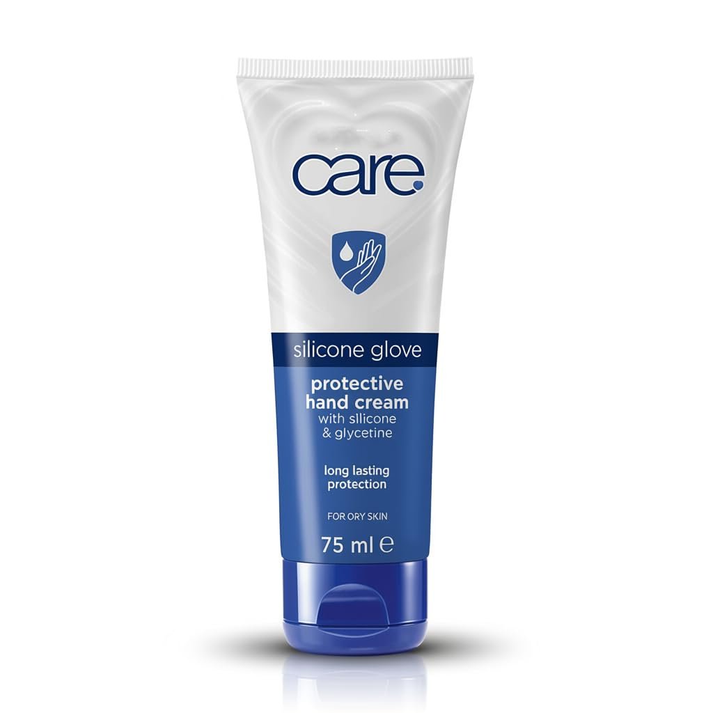 Care Silicone Handschuh Handcreme mit Glycerin, Mandelöl & Vitamin E – 75 ml – Schützende Feuchtigkeitsbarriere für trockene Haut