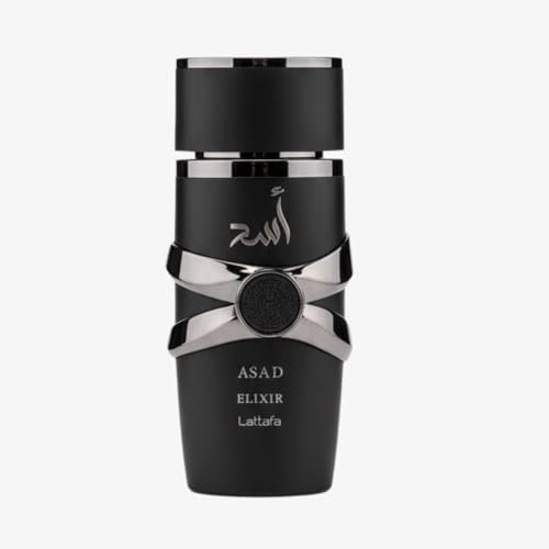 Lattafa Asad Elixir – Würzig, holzig, amberartig, warm – Eau de Parfum Spray für Herren, 100 ml, lang anhaltender Duft