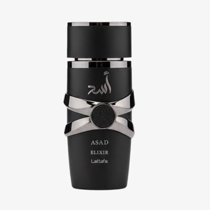 Lattafa Asad Elixir – Würzig, holzig, amberartig, warm – Eau de Parfum Spray für Herren, 100 ml, lang anhaltender Duft